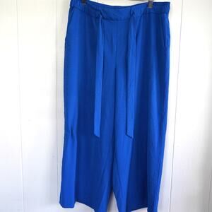 Maison d'Amelie Casual Wide-Leg Pants Belt Tie Elastic Waist Sz Large